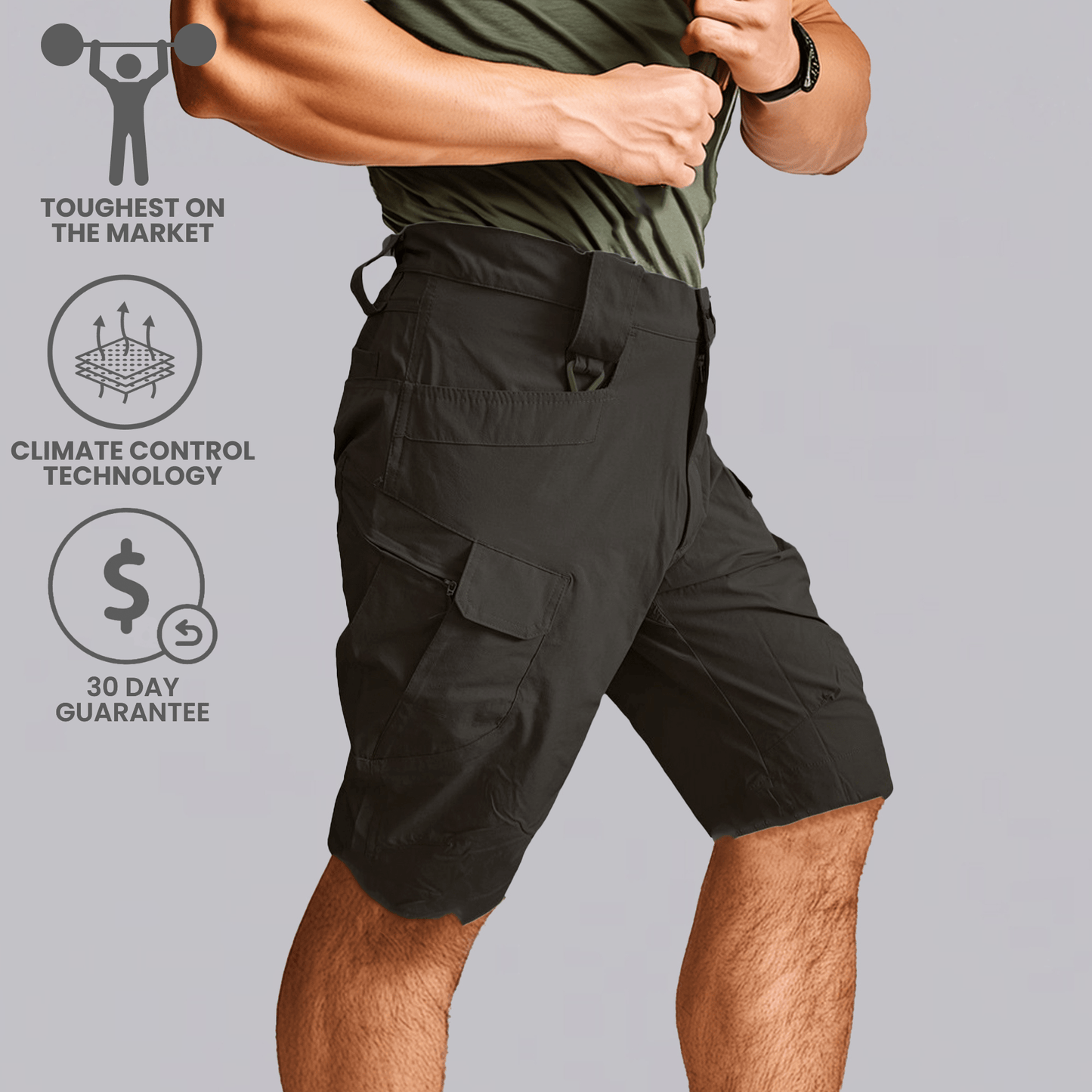 Ultraflex Waterproof Combat Shorts - Grey