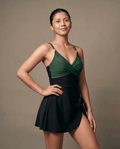 European And American Thick Swimsuit With Shoulder Straps Dress - HXT