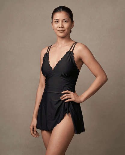 V - neck Back - tie Slim - fit Asymmetrical One - piece Swimsuit - HXT